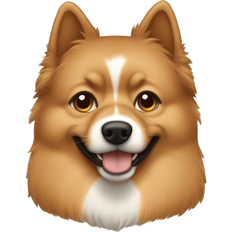 A light brown big Spitz. His face is covered with dark brown spots emoji