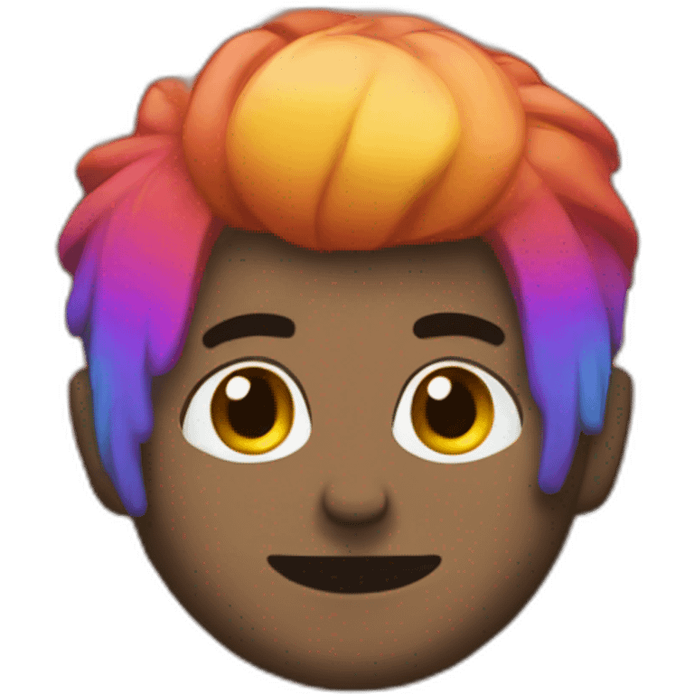 brick with lgbtq hair emoji