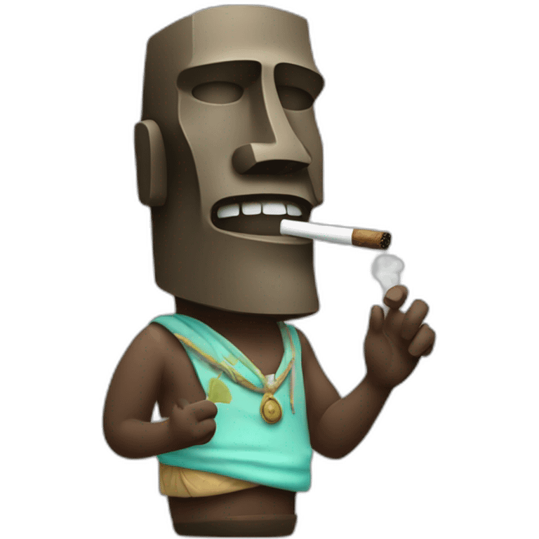 moai smoking a cigar emoji