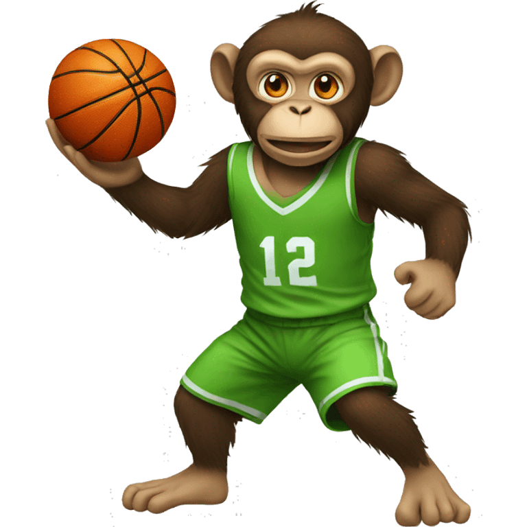 Monkey play basketball  emoji