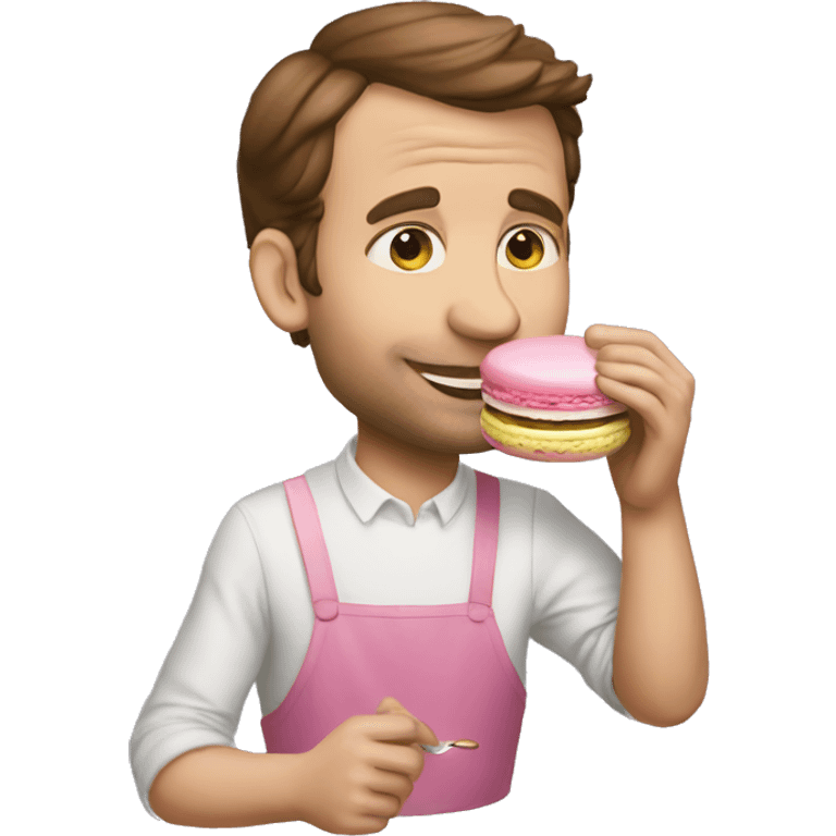 Macron eating the macaron emoji