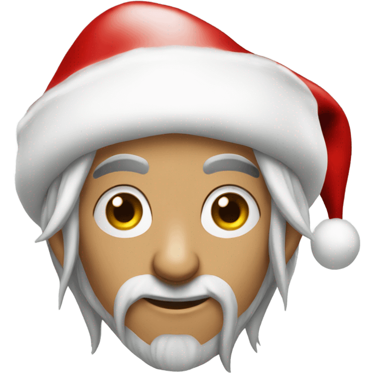 rogue male elf fantasy wearing santa hat emoji