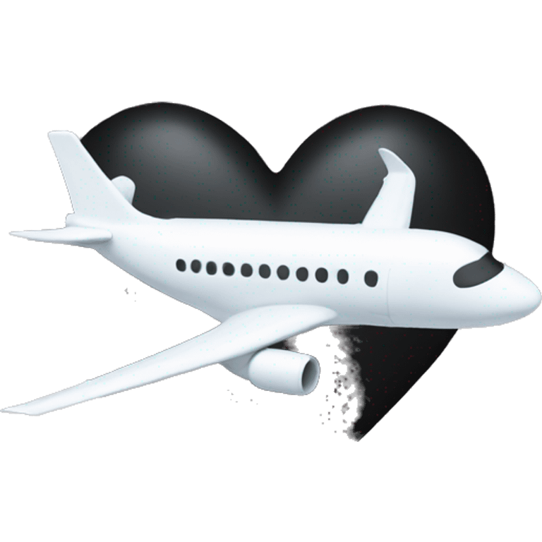 Dot dot dot small aeroplane n small black heart  emoji