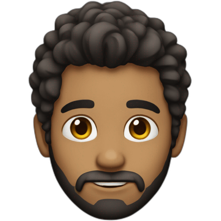 Chico con pelo negro y barba emoji