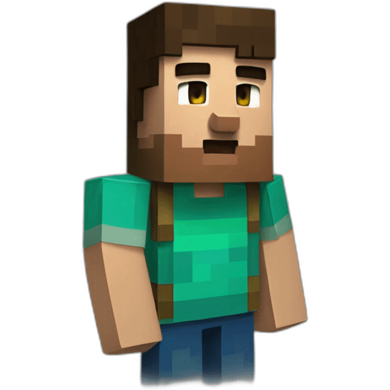 A minecraft steve emoji