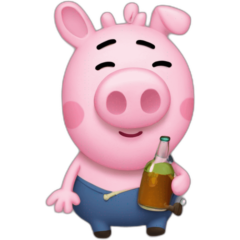 Drunk Peppa pig emoji