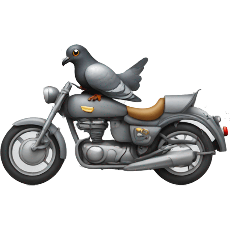 Pigeon on motorbike emoji