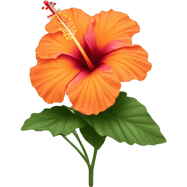 orange hibiscus flower emoji