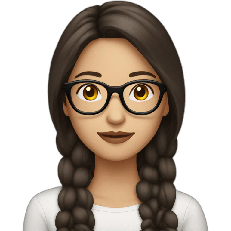 Brunette with glasses laugthing emoji