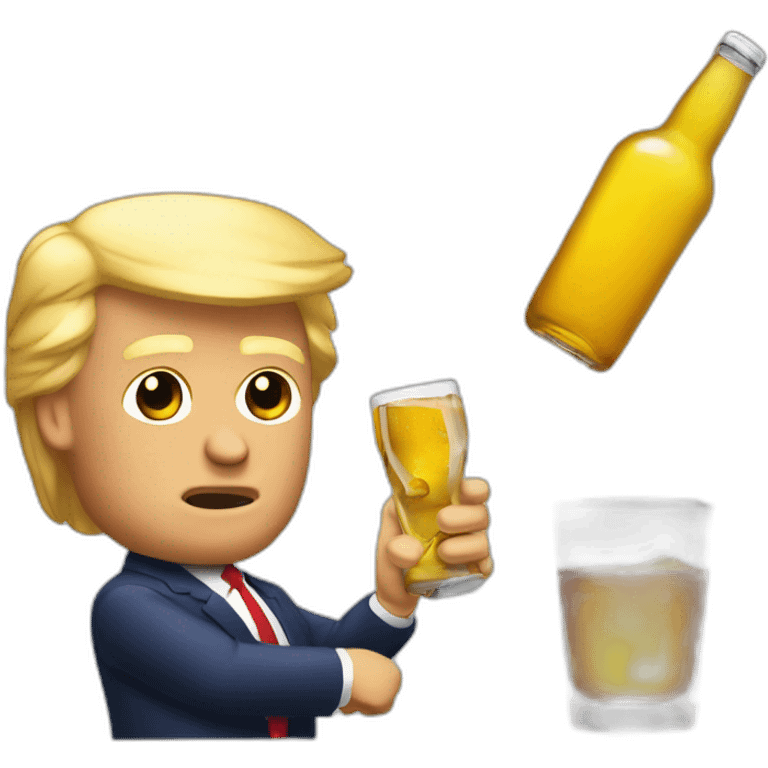 Trump avec une bouteille d'alcool emoji