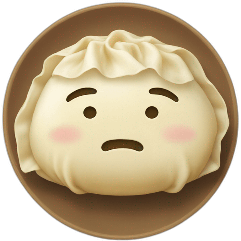 dumpling with a face emoji