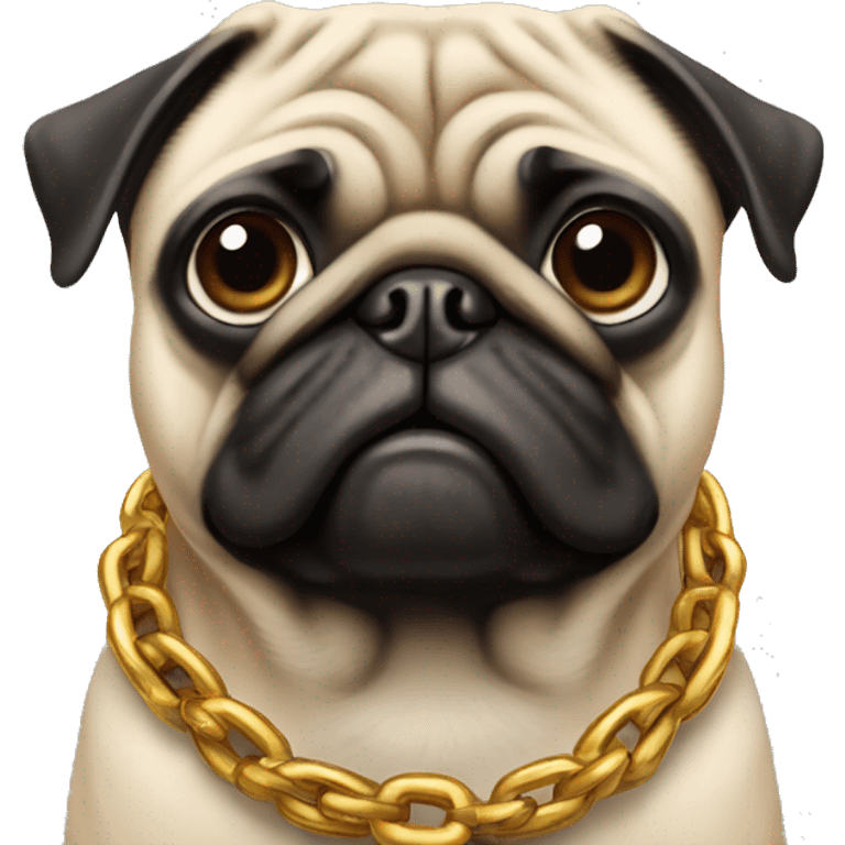 Pug with big chain emoji