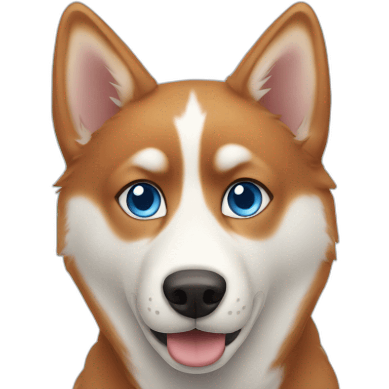 ginger husky with blue eyes emoji