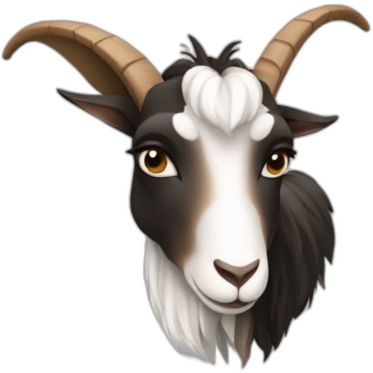 goat black white brown avec sur le dos des nuances emoji