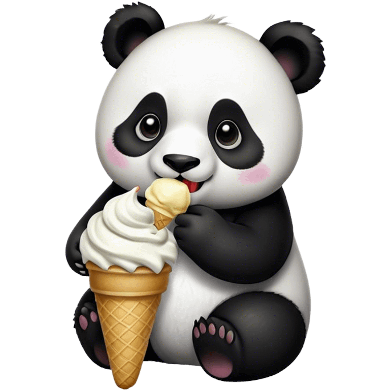 Panda eating ice cream emoji