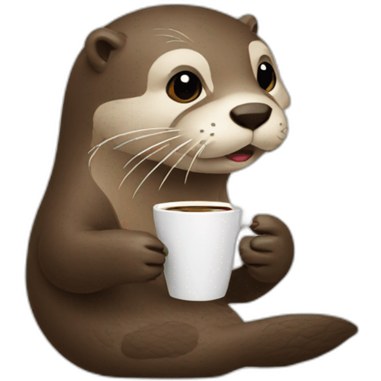 otter drinks coffee emoji