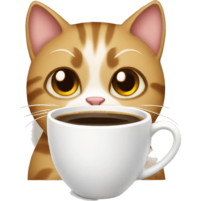 Cat with coffee  emoji