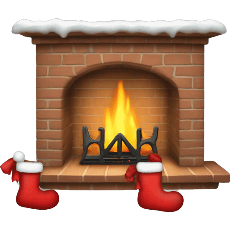 Fireplace with christmasstocking emoji