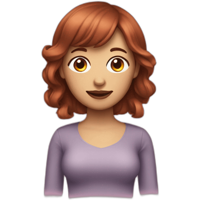 woman with Brown hair and pink frange emoji