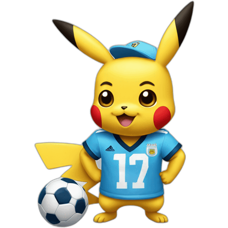 pikachu with a argentina football jersey emoji