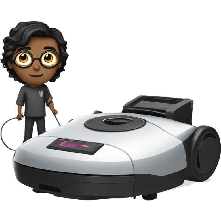 Harry potter with a robot vacuum emoji