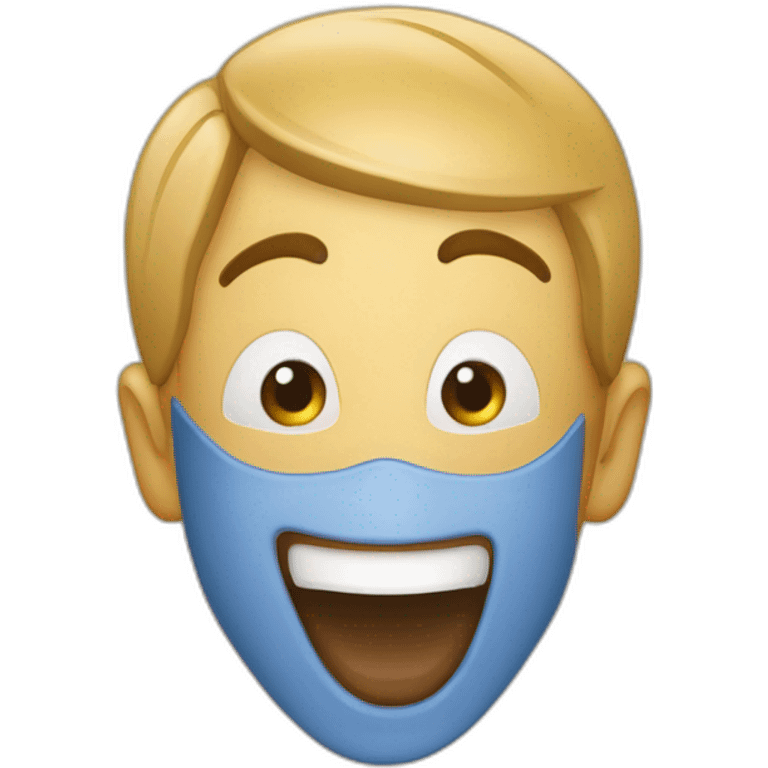 Expressão facial de estar leitando o toba de outro cara emoji