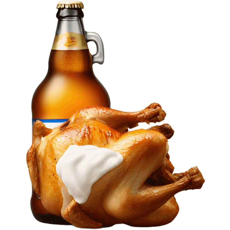 chicken with a beer emoji