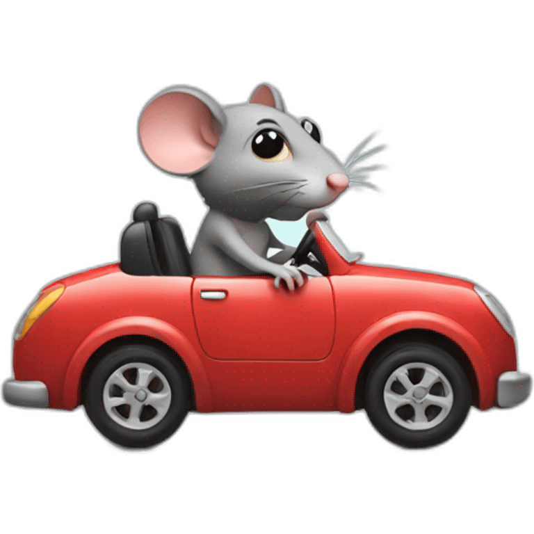 A rat driving a car emoji