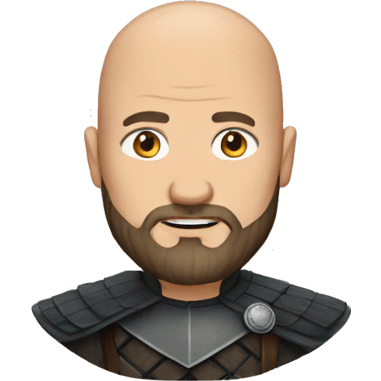 Bald man with beard in game of thrones outfit  emoji