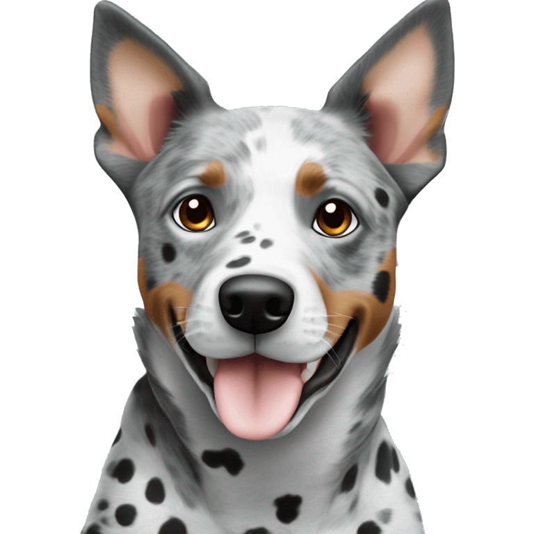 Blue eyed Australian cattle dog grey and white spotted no brown emoji