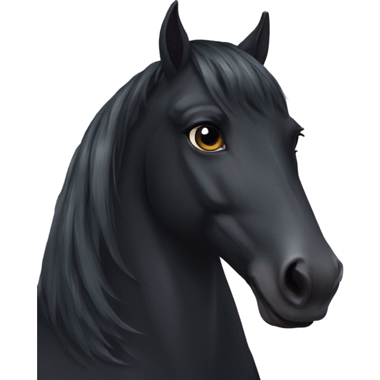 black horse with unicorn horm emoji