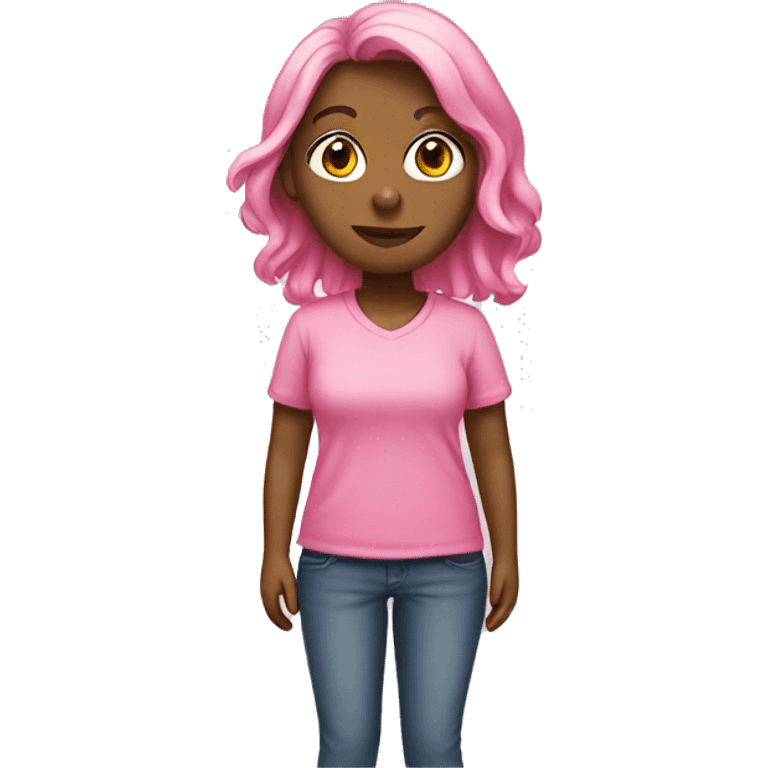 Pink standing girl emoji