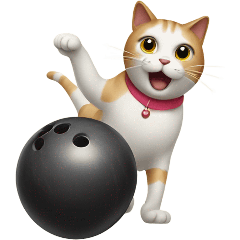 A cat bowling emoji