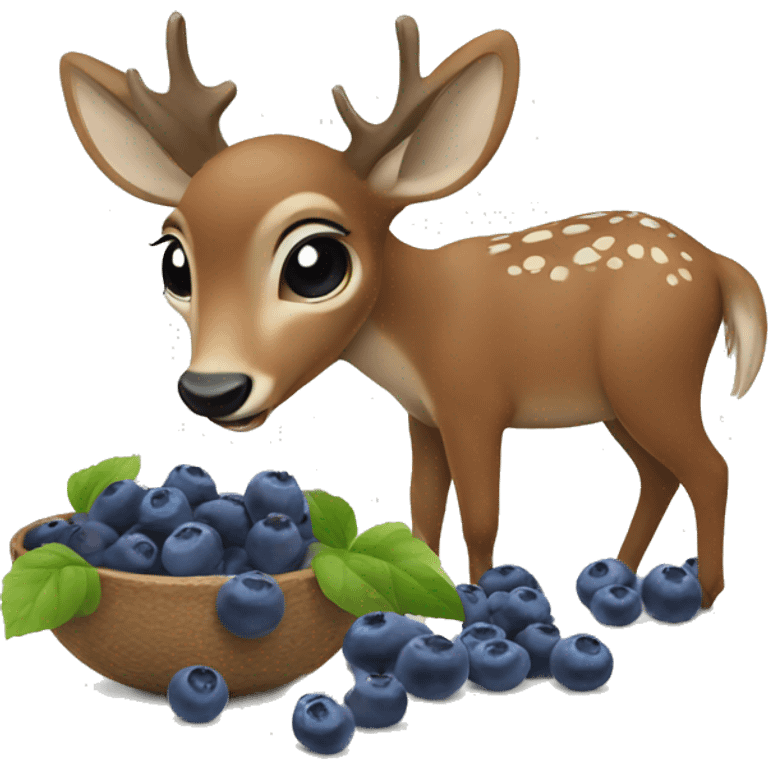 Deer eating blueberries  emoji