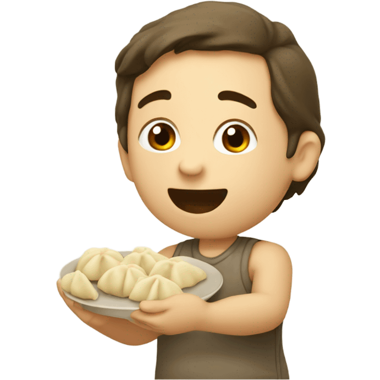 human eating two dumplings  emoji