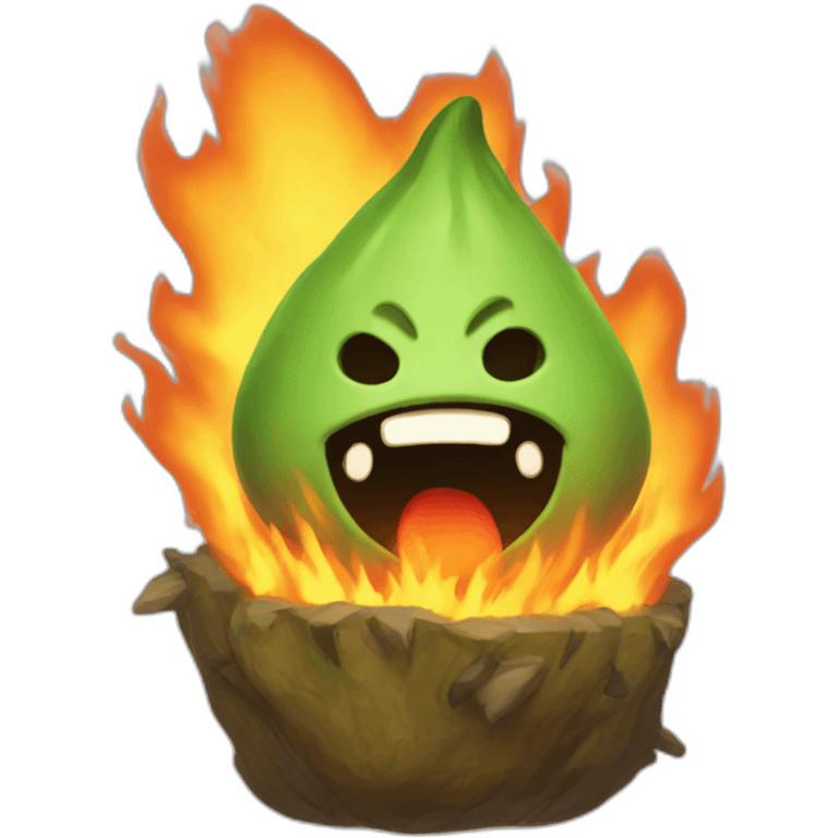 Korok on fire emoji