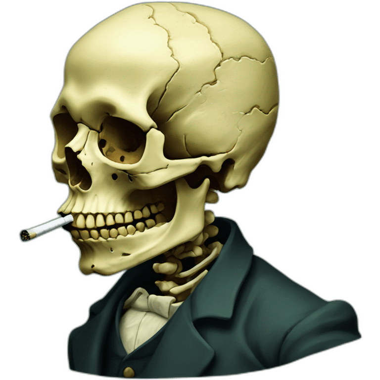 Van Gogh Smoking Skull emoji