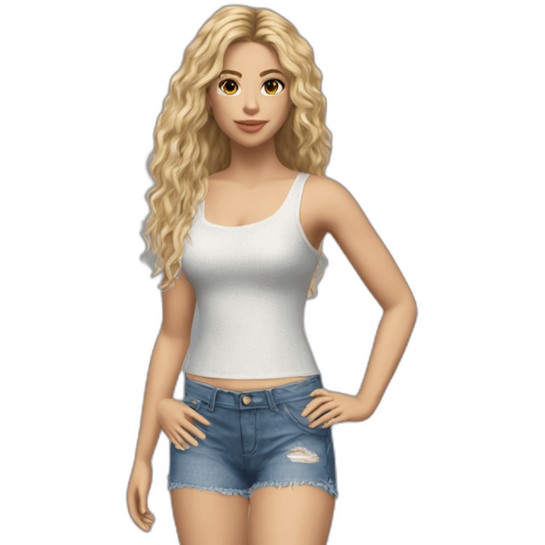 shakira realistic laced top and short jeans emoji