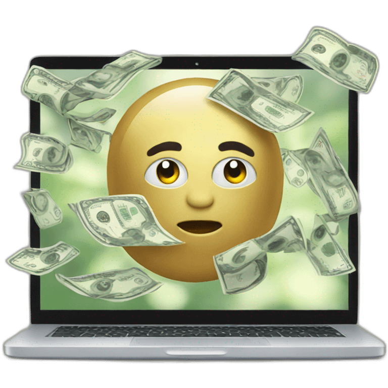 Make money online on laptop  emoji