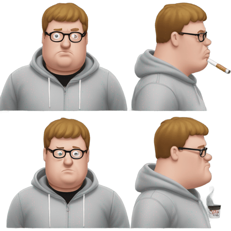 peter griffin smoking a cigarette and wearing a balenciaga hoodie emoji