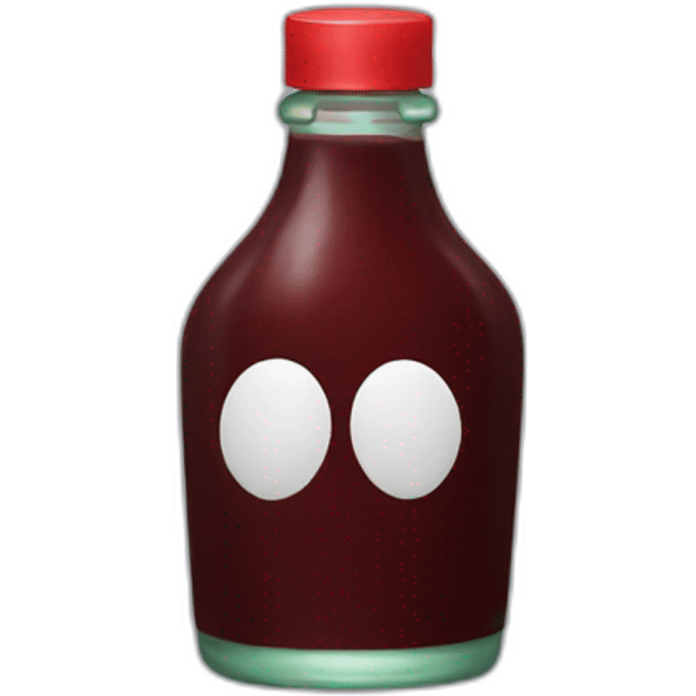 Dark Ketchup Bottle no face emoji