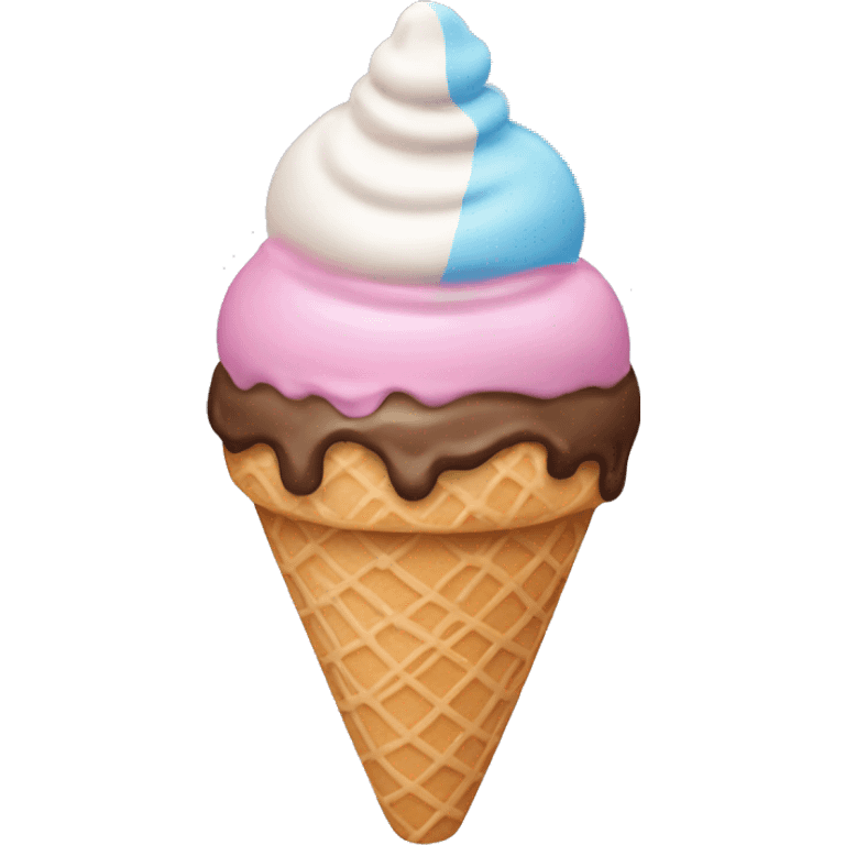 Ice cream with ice cream cone as a hat emoji