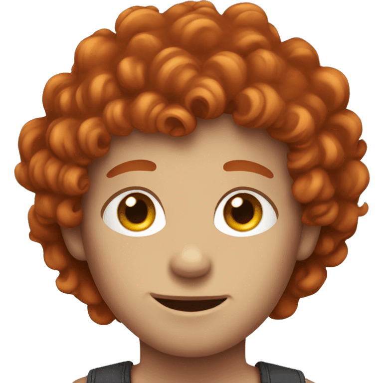 Red hair boy with short curly hair and freckles  emoji