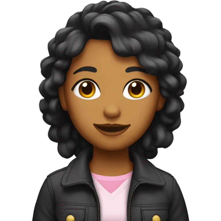 Chica con pelo negro emoji