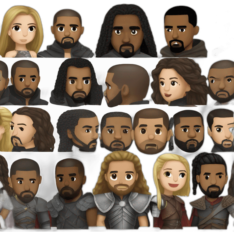 Kanye Kendrick & Drake on thrones emoji