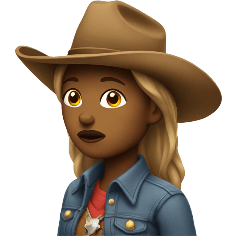 sad cowgirl  emoji