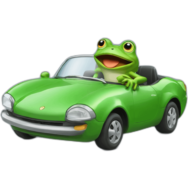 mr frog driving car emoji