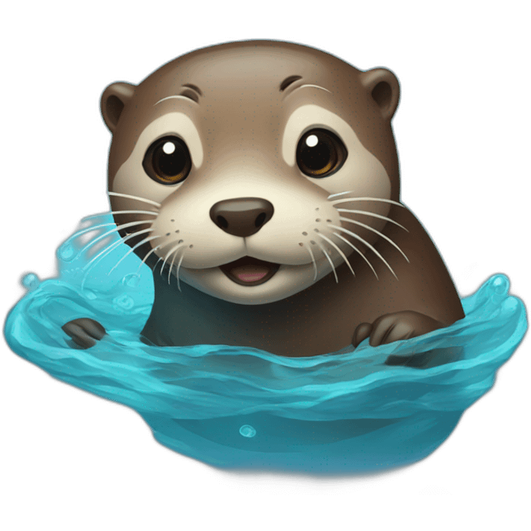 Otter swimming in gas emoji