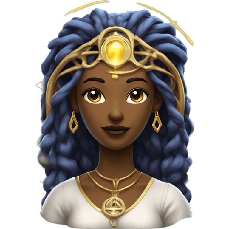 Technomancy Goddess is a mystical being who controls both magic and technology. She can cast spells on technological networks. Her powers blend the ancient art of magic with advanced cybernetics and technology. She can command machines emoji