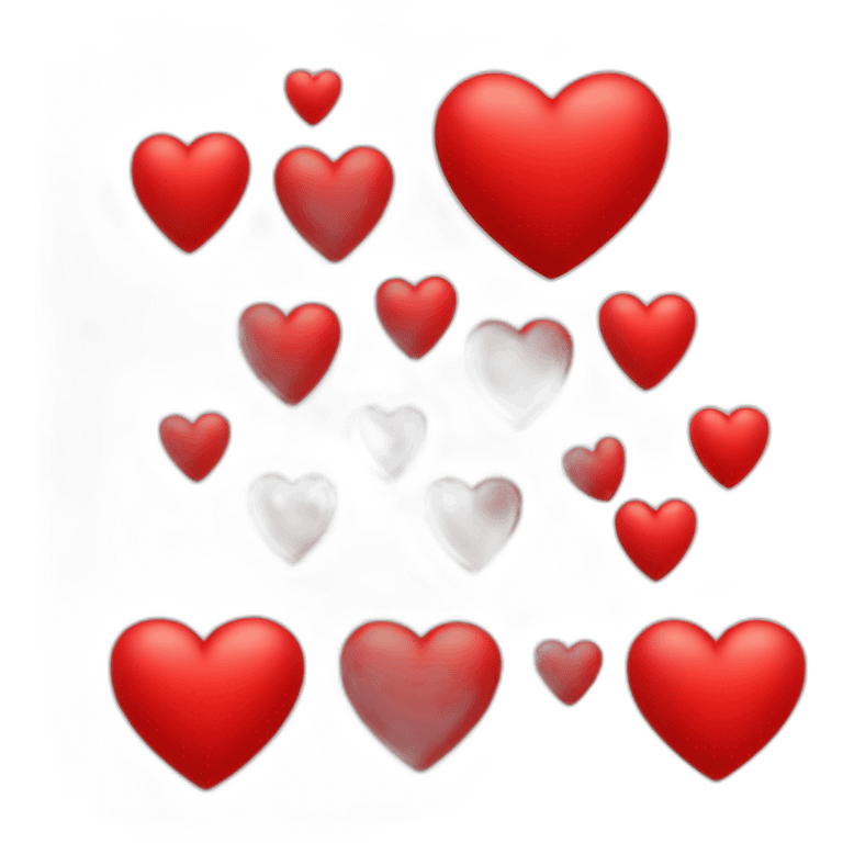 8 red hearts different sizes emoji